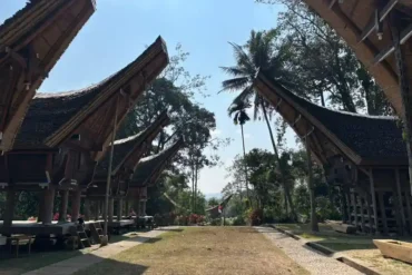 Aldea tradicional de Ke'te Kesu' con casas Tongkonan en Tana Toraja.